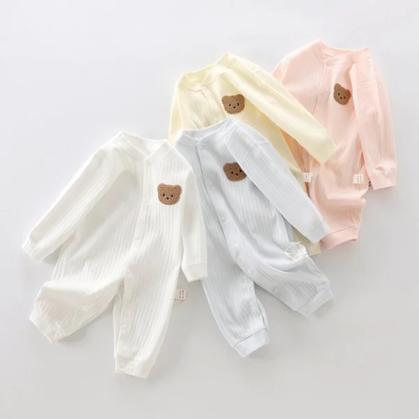 Bodysuit dài tay làm từ vải cotton organic cao cấp cho bé trai và bé gái